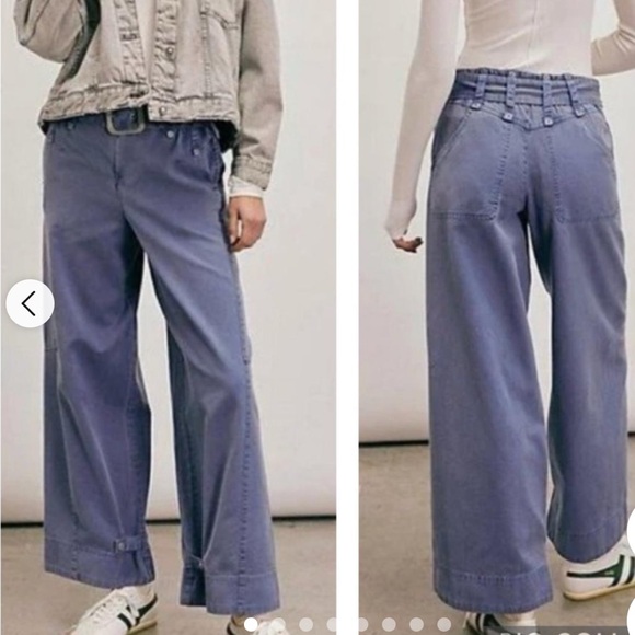 ⭐️NWT Free People Sloane Belted Wide Leg Pants⭐️ - Picture 3 of 11
